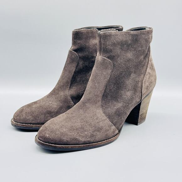 Paul Green Boots Womens 10 Brown Suede Heeled Ankle Booties Side Zip Comfort - Picture 3 of 11